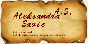 Aleksandra Savić vizit kartica